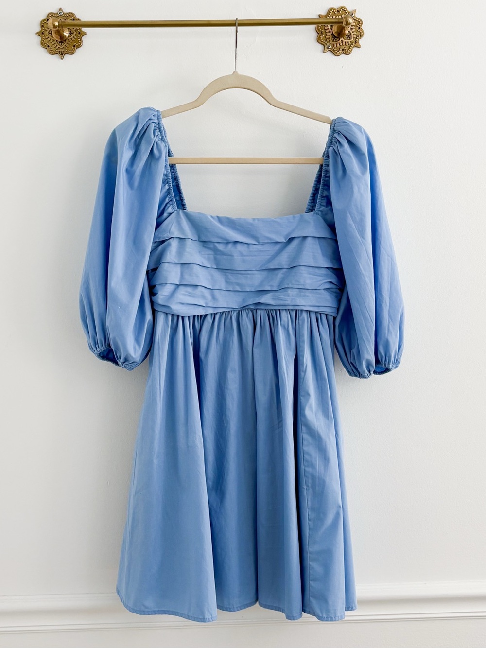 Abercrombie Blue Emerson Puff Sleeve Dress Small
